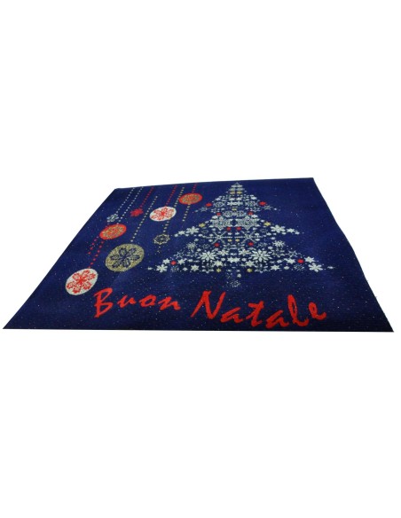 Corredor de alfombra azul buena Navidad 100 x 110 cm. B6