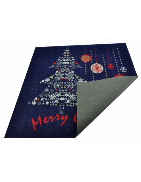 Frohe Weihnachten blau Teppich Läufer 100 x 110 cm. B6Bis