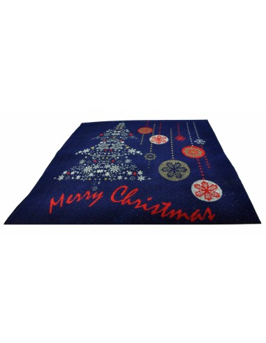 Coureur de tapis bleu joyeux Noël 100 x 110 cm. B6Bis