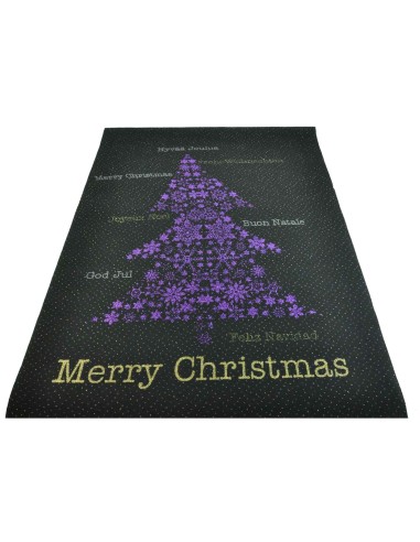 Corredor de alfombra de árbol de Navidad negro 100 x 134 cm. N3