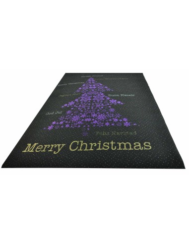 Tappeto nero Albero di Natale passatoia 100x134 cm. N3