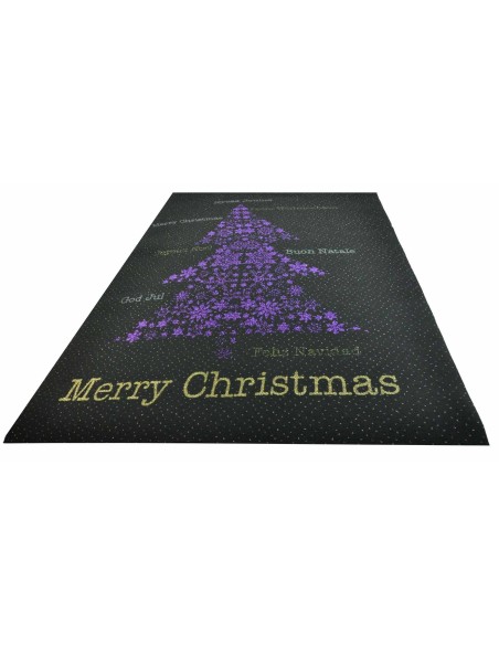Tappeto nero Albero di Natale passatoia 100x134 cm. N3