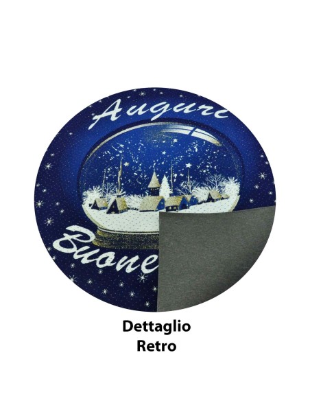 Tappeto natale blu PALLA DI NEVE passatoia 100x139 cm. B7