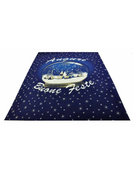 Corredor de alfombra de Navidad bola de nieve azul 100 x 139 cm. B7
