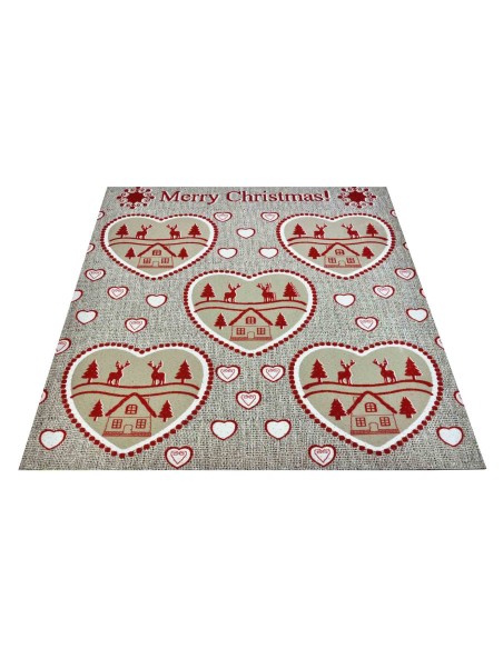 Tappeto beige MERRY CHRISTMAS passatoia 100x104 cm. BE2