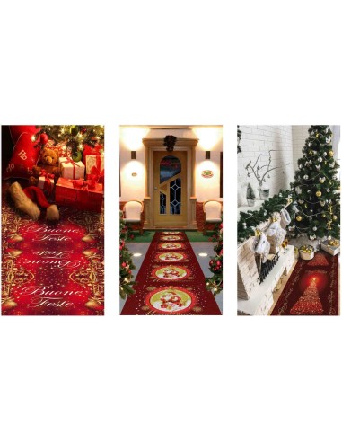 Tappeto rosso BUON NATALE passatoia 100x105 cm. R5