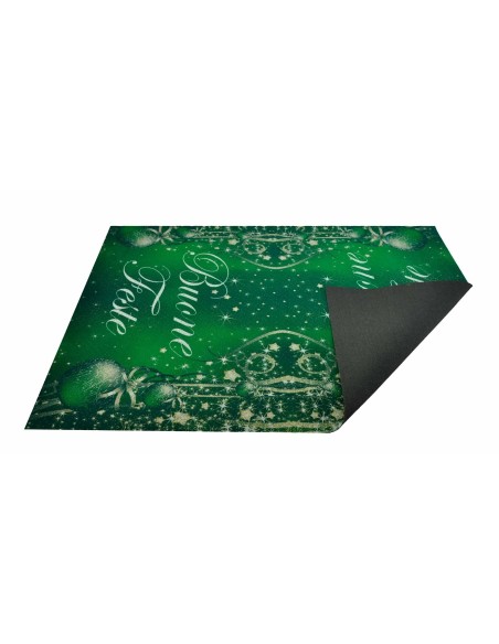 Corredor de alfombra verde saludos de Navidad 100 x 142 cm. V1