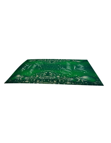 Christmas GREETINGS tapis vert runner 100 x 142 cm. V1