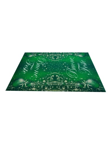 Corredor de alfombra verde saludos de Navidad 100 x 142 cm. V1