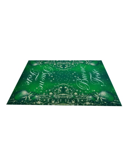 WEIHNACHTSGRÜßE grüner Teppich Läufer 100 x 142 cm. V1