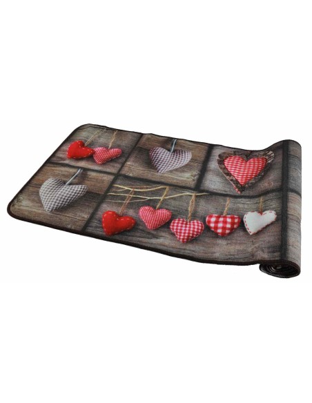 Tappeto cucina GRAFIC CUORI largo 57 cm. varie misure