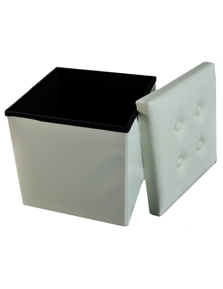 Ecopelle pouf contenitore tinta unita