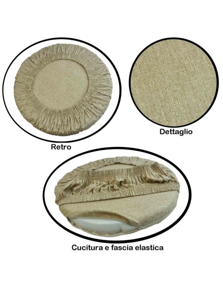 Panama coussin rond housse avec bande élastique