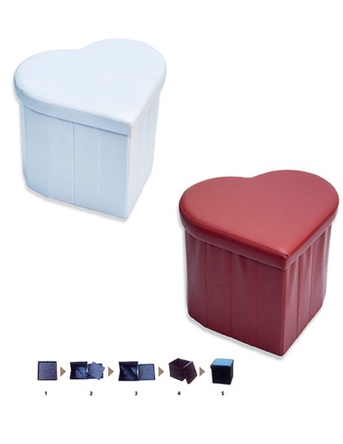 Ecopelle rangement couleur unie Ottoman