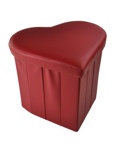 CUORE Ecopelle pouf contenitore tinta unita