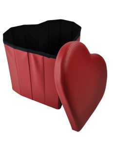 Ecopelle rangement couleur unie Ottoman 2