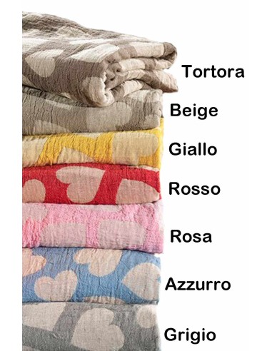 Tuch innen Plaid Tagesdecke Stropicciami CUORI PIENI