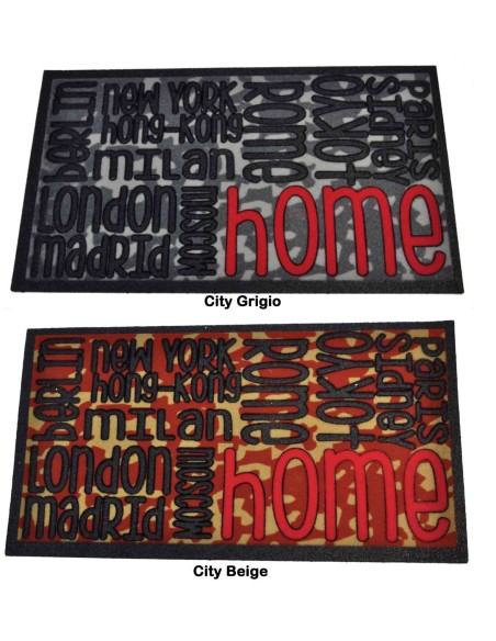 Floqué porte mat 40 x 70 cm. CITY FLOMAT