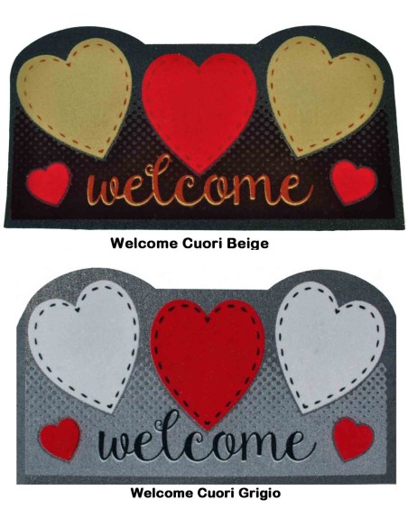 Floqué porte mat 40 x 70 cm. CUORI FLOMAT