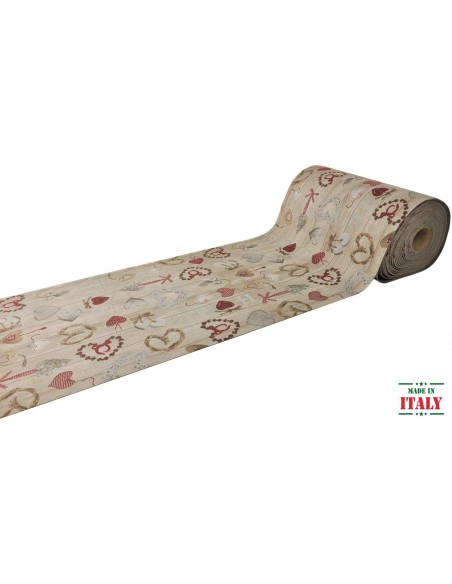 Schmutzabweisend gummierte Matte HOME rot