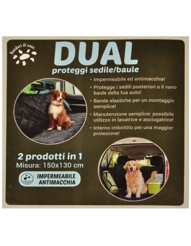 Proteggi sedile/baule DUAL x cani 150X130 cm.