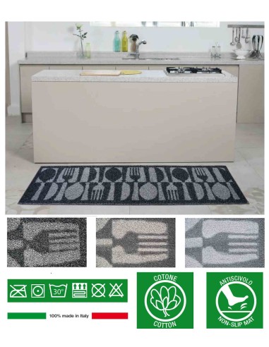 Tappeto cucina cotone antiscivolo POSATE