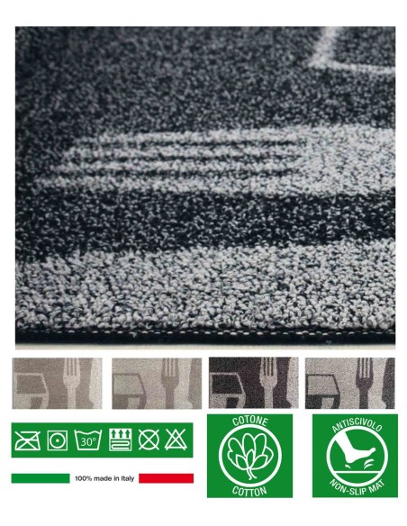 Tapis de cuisine coton antidérapant SNACK