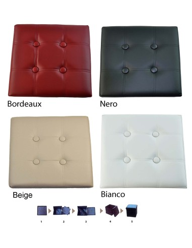 Ecopelle pouf contenitore tinta unita