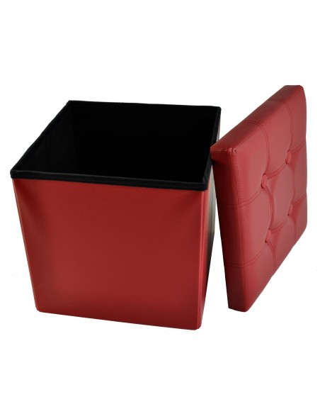 Ecopelle rangement couleur unie Ottoman