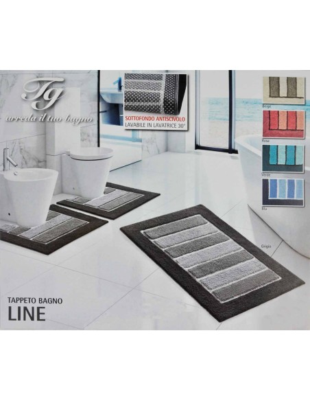 Tappeto bagno cotone antiscivolo LINE TG