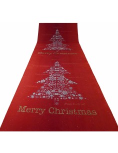 Tappeto rosso Albero di Natale passatoia H.1 mt R8
