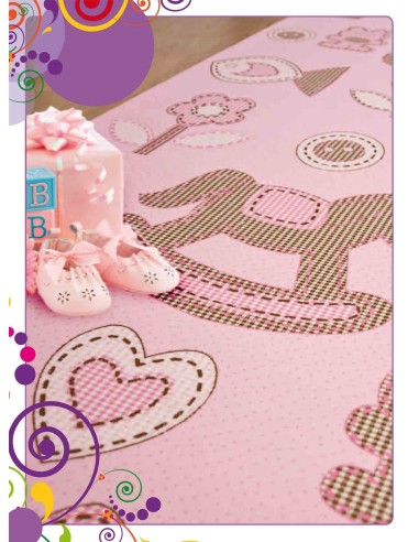 Tapis de voie sur mesure coupé à vivo H. 100 cm. Poney de bascule