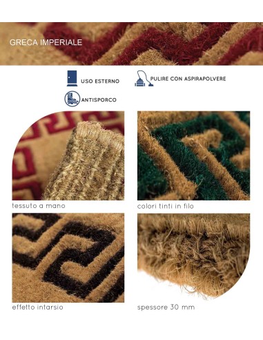 Greca Imperiale Paillasson rectangulaire 40 X 80 cm.