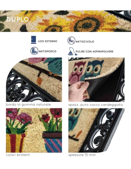 Felpudo coco y goma intercambiable cm 45 X 75 DUPLO