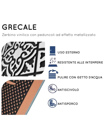 Felpudo rectangular 45X70 cm. Goma GRECALE