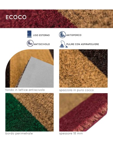 Zerbino rettangolare in cocco ECOCO BORDO