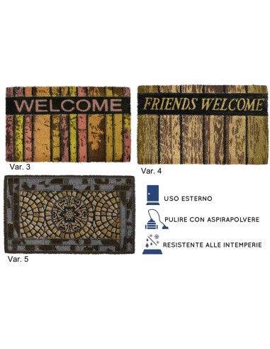 Felpudo de entrada de coco 45x75 cm. WOOD E STONE