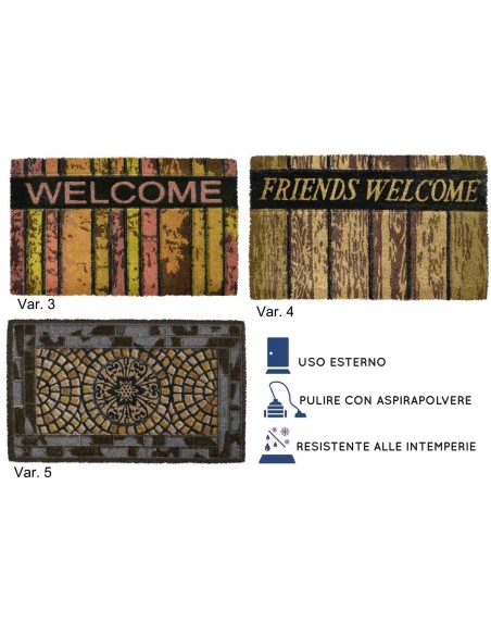 Paillasson de l’entrée de noix de coco 45x75 cm. WOOD E STONE