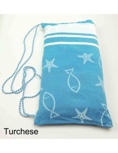 FOUTA Sea Handtuch für COT 75x195 cm. Mit Kissen MARINE 2
