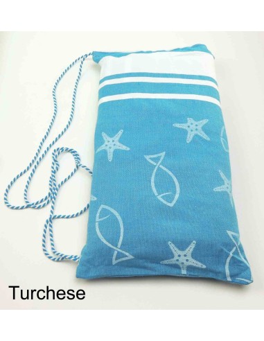 Toalla de mar FOUTA para COT 75x195 cm. Con pillow MARINE