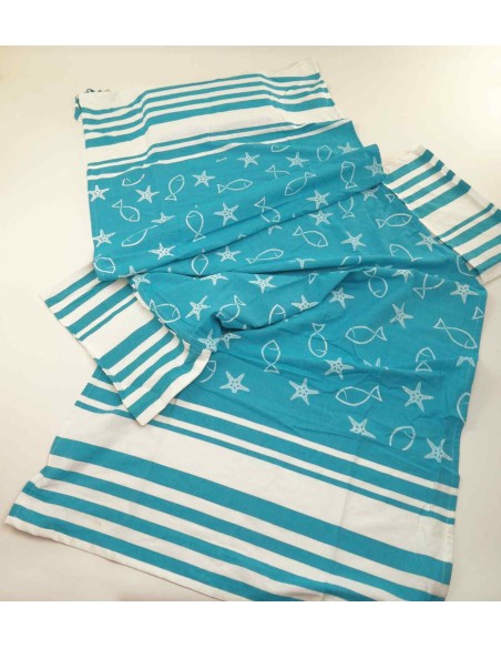 Teli Mare,fouta per lettino con tasche