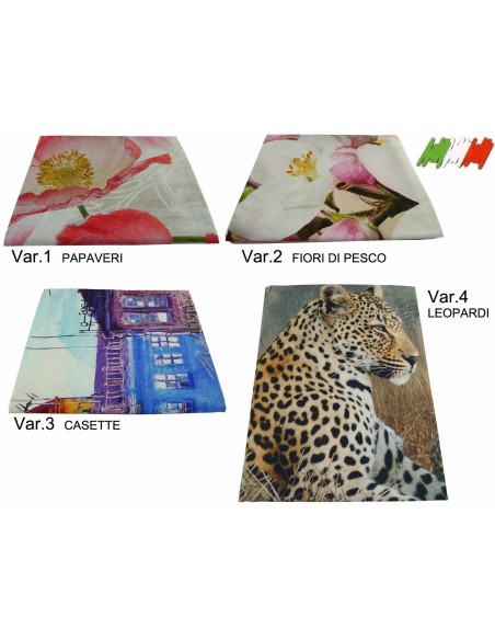 Lit double draps couvre-lits avec taie d’oreiller impression numérique NATURA