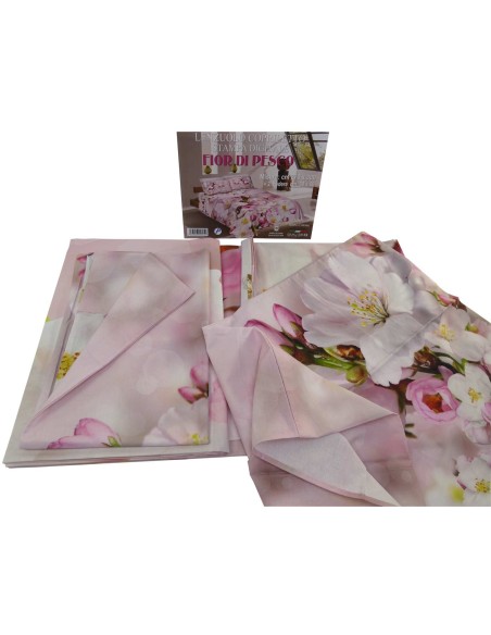 Lit double draps couvre-lits avec taie d’oreiller impression numérique NATURA