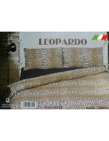 Housse de couette sac en coton avec taies d’oreiller LEOPARDO