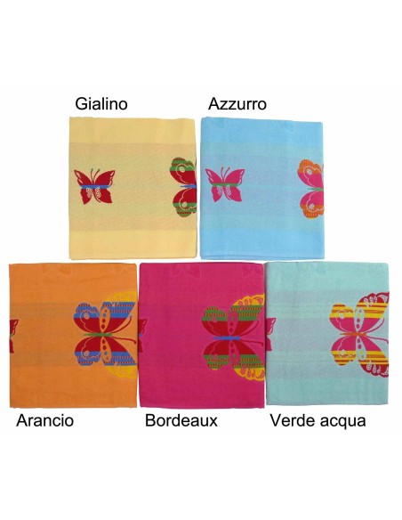 Telo mare spiaggia cotone 100x175 cm. FARFALLA