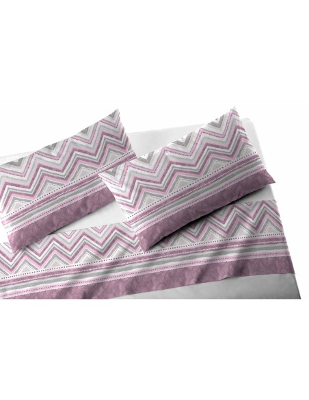 Completo lenzuola FLANELLA ZIG ZAG