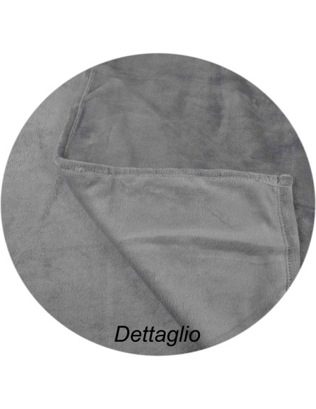 BOSTON Qualité de toison solide bleu flanelle 240 x 200 cm.