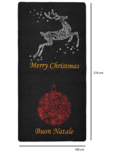 Tapis de Noel resined bordered MERRY CHRISTMAS E BUON NATALE