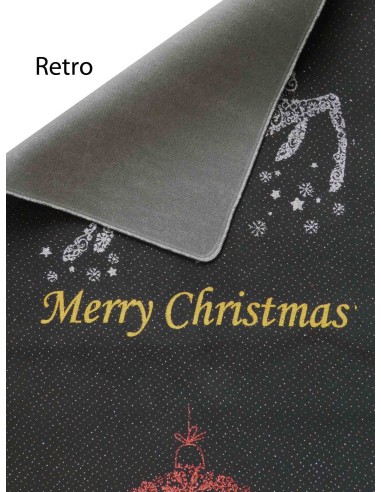 Weihnachtsteppich beharzt umrandet MERRY CHRISTMAS E BUON NATALE