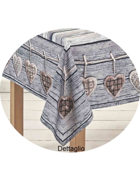 Quadratische Baumwolltischdecke und rechteckiger Digitaldruck CUORI APPESI
